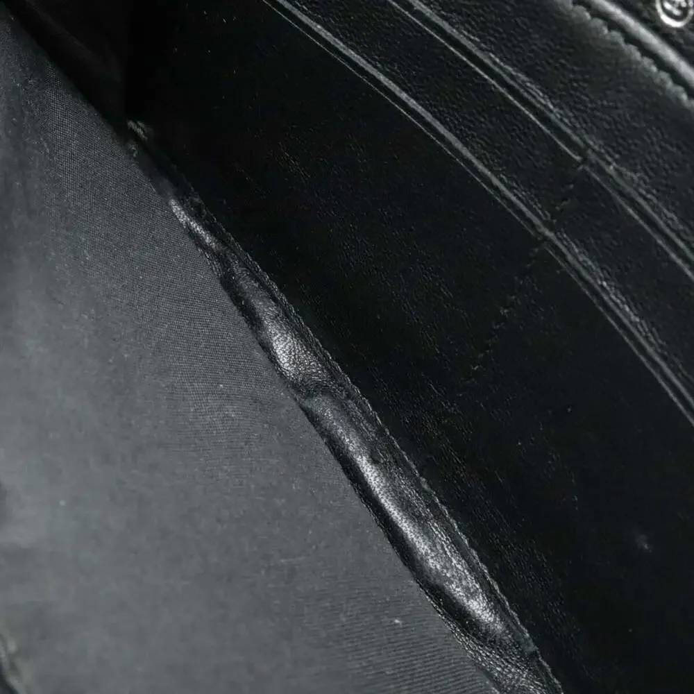 CHANEL Black Diamond Leather Logo Wallet - Picture 9 of 10